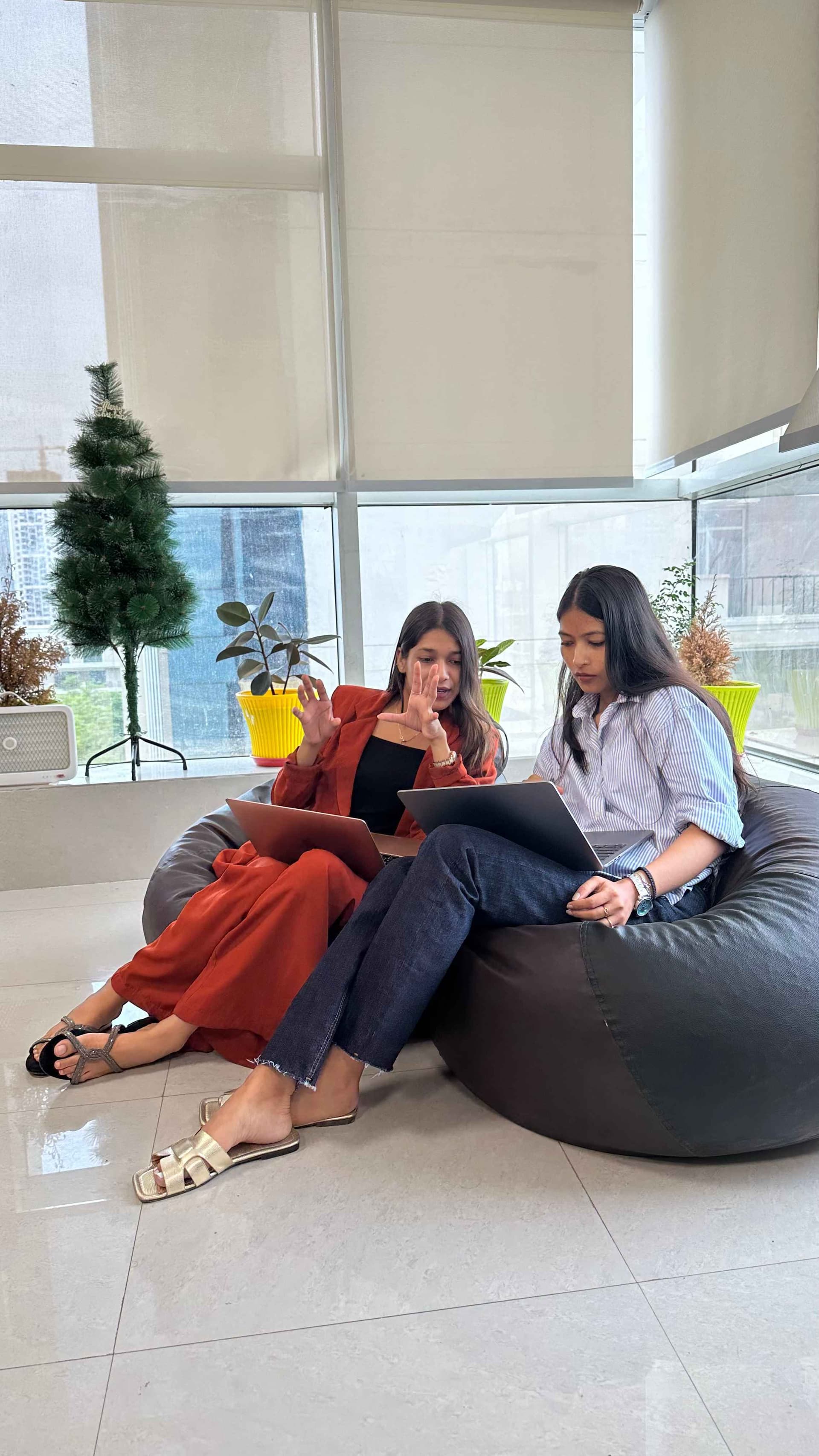 Diverse team collaborating in modern office